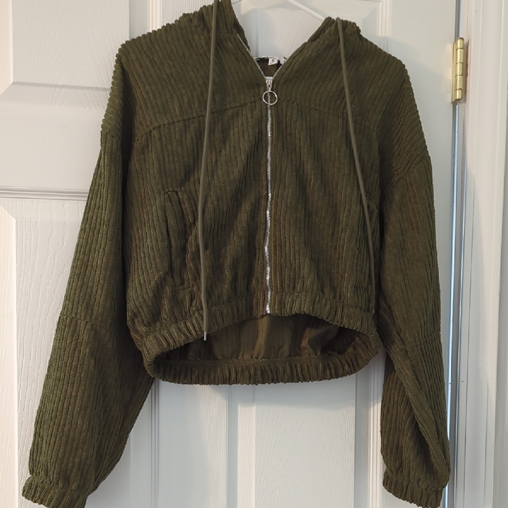 HYFVE Olive Corduroy Zip-Up Jacket